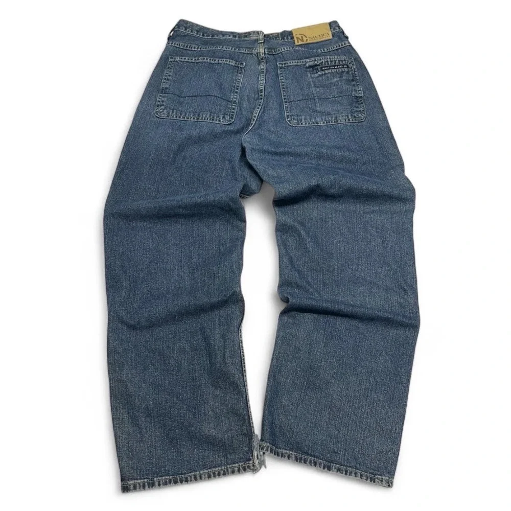 Nautica Jeans Co Mens 34x32 Blue Denim Relaxed Straight Leg Pants VDR TR1 - Picture 2 of 10